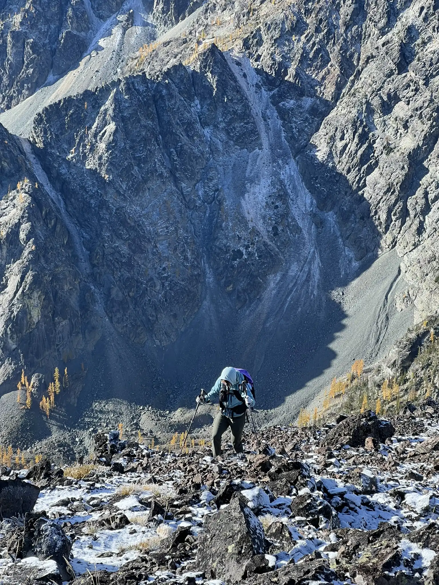 Chutang climbs on the west ridge of Big Craggy Peak